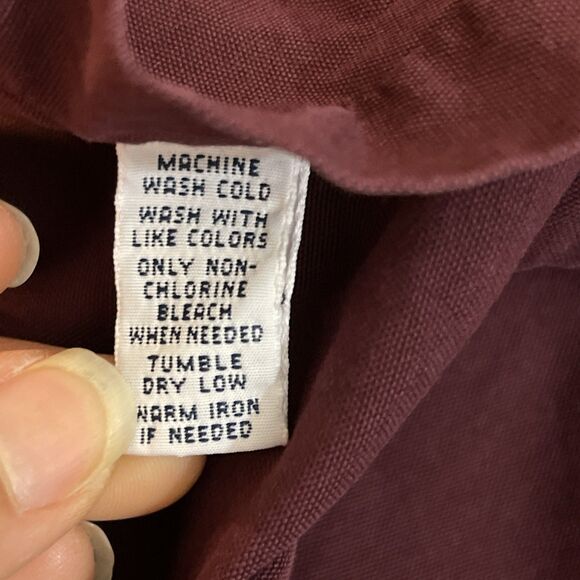 Ralph Lauren Classic Fit Mens Shirt Long Sleeve Button Silk Cotton XL Red Maroon - Picture 5 of 10